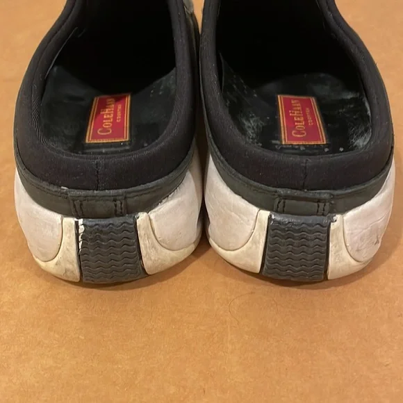 COLE HAAN country Leather slide Black sneaker Women 10 Nike air Bottom Clog - Picture 3 of 11